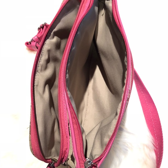 Coach brown and pink shoulder bag with adj strap - Picture 4 of 8
